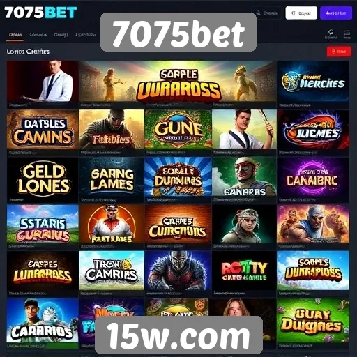 Diversidade de jogos disponíveis na plataforma 7075bet